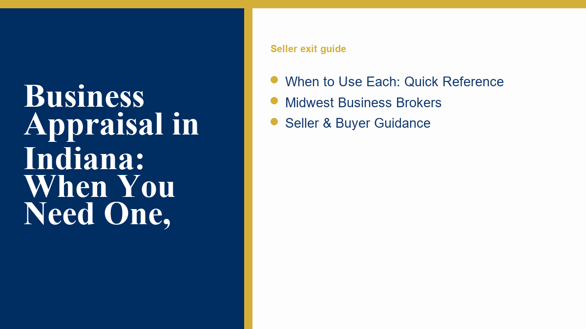 Business Appraisal in Indiana: When You Need One, insight
