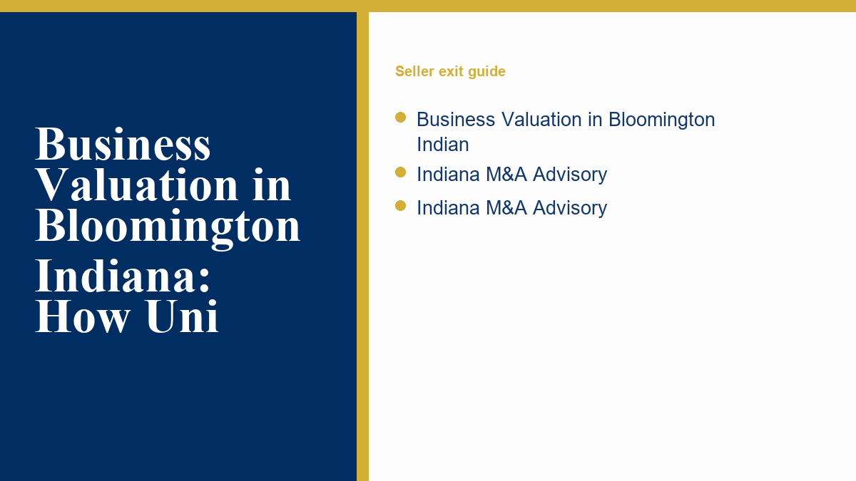 Valoración de Negocios en Bloomington Indiana: Cómo Uni resumen