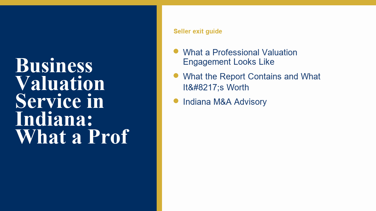 Servicio de Valoración de Negocios en Indiana: Qué es una visión general de Prof