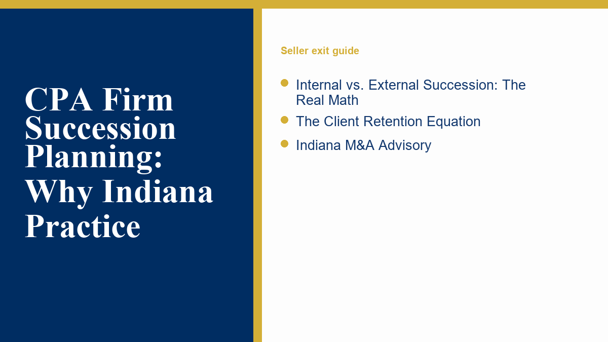 CPA Firm Succession Planning: Why Indiana Practice overview