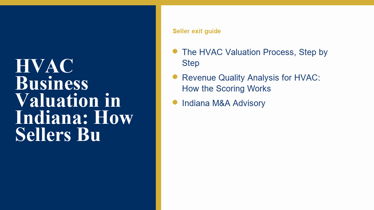 HVAC Business Valuation in Indiana: How Sellers Bu overview