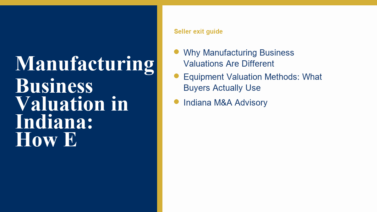 Manufacturing Business Valuation in Indiana: How E overview