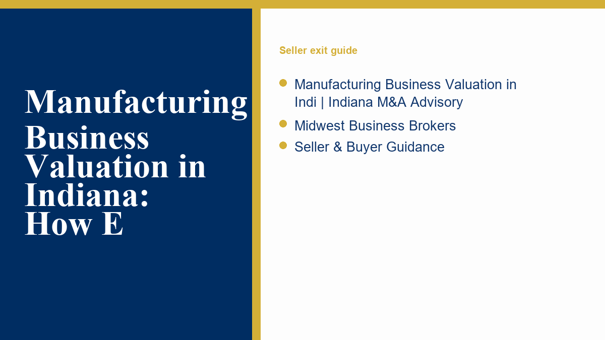 Manufacturing Business Valuation in Indiana: How E insight