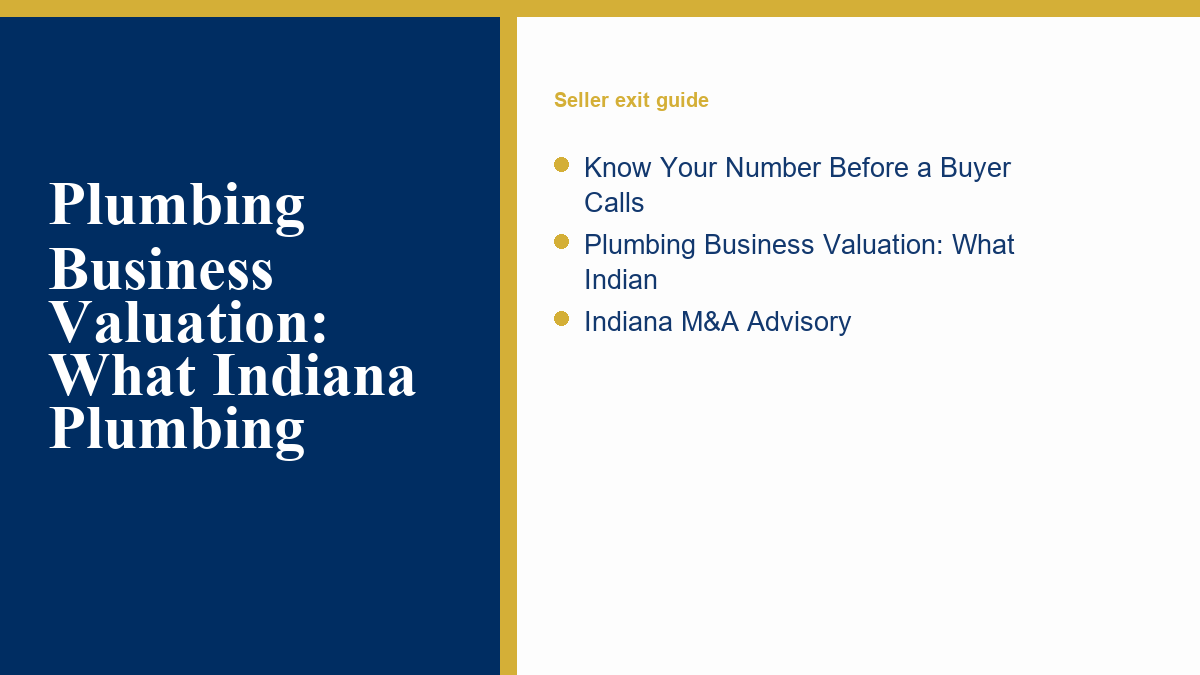 Plumbing Business Valuation: What Indiana Plumbing overview