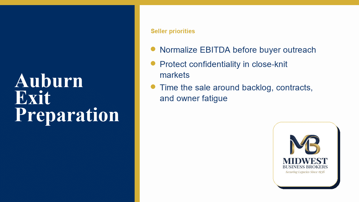 Auburn Indiana business exit preparation checklist for confidential sales