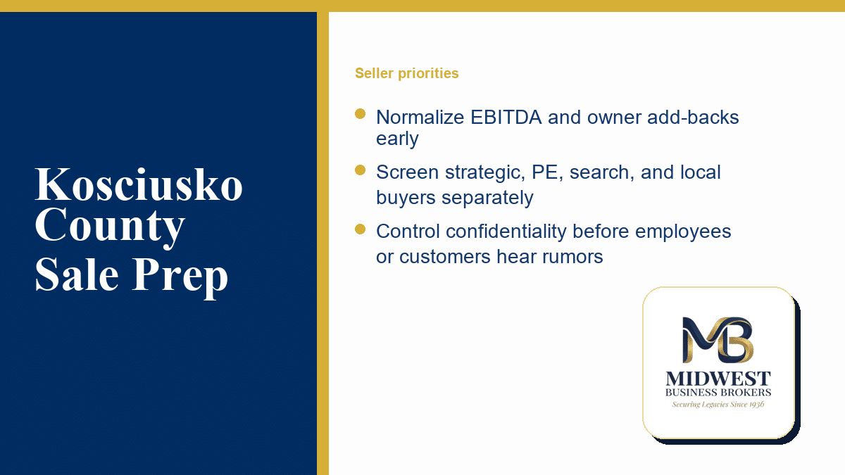 Kosciusko County business sale preparation checklist for confidential exits