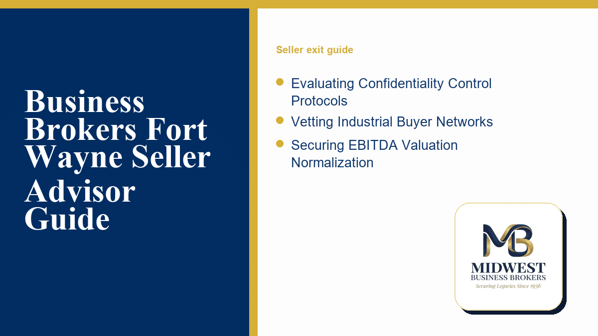 Strategic briefing card for business owners comparing business brokers and M&A advisors in Fort Wayne and Northeast Indiana