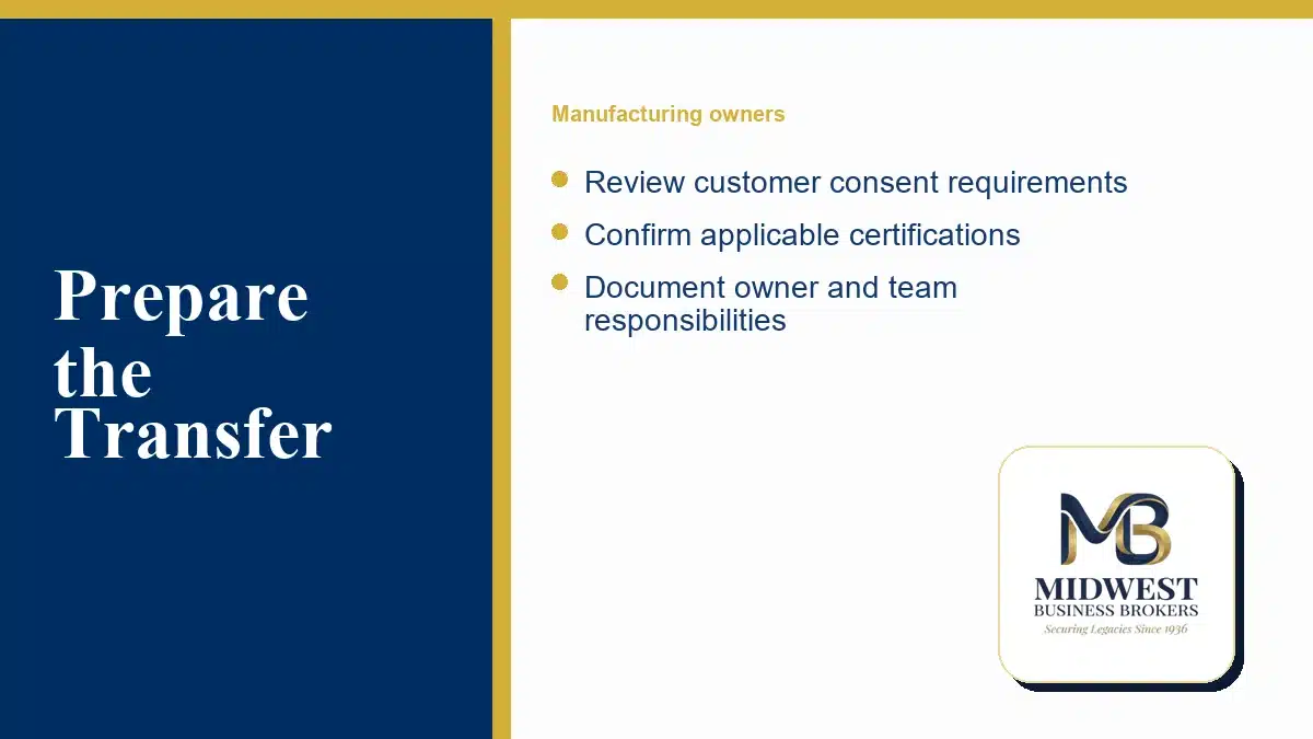 Prepare the Transfer: Review customer consent requirements; Confirm applicable certifications; Document owner and team responsibilities